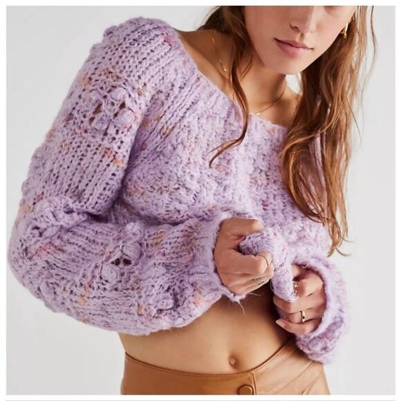 Free People Sweaters - Free People Sunset Cloud Pullover Sweater Violet Glow Combo color Small NWT